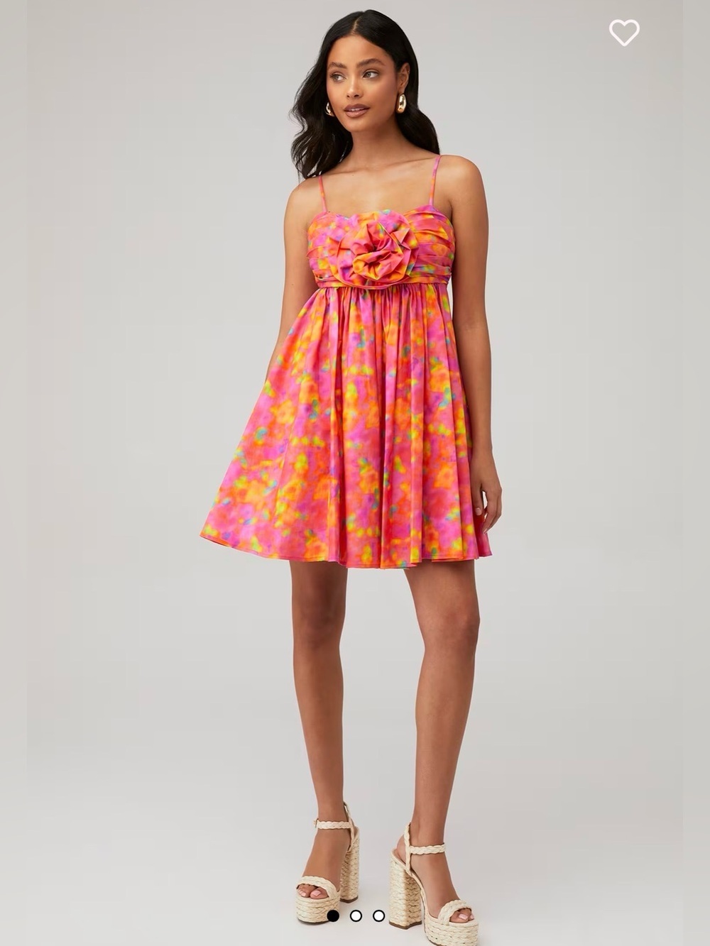 Amur CAMREIGH FLOWER MINI DRESS floral Pink & Orange Ruffled Sundress